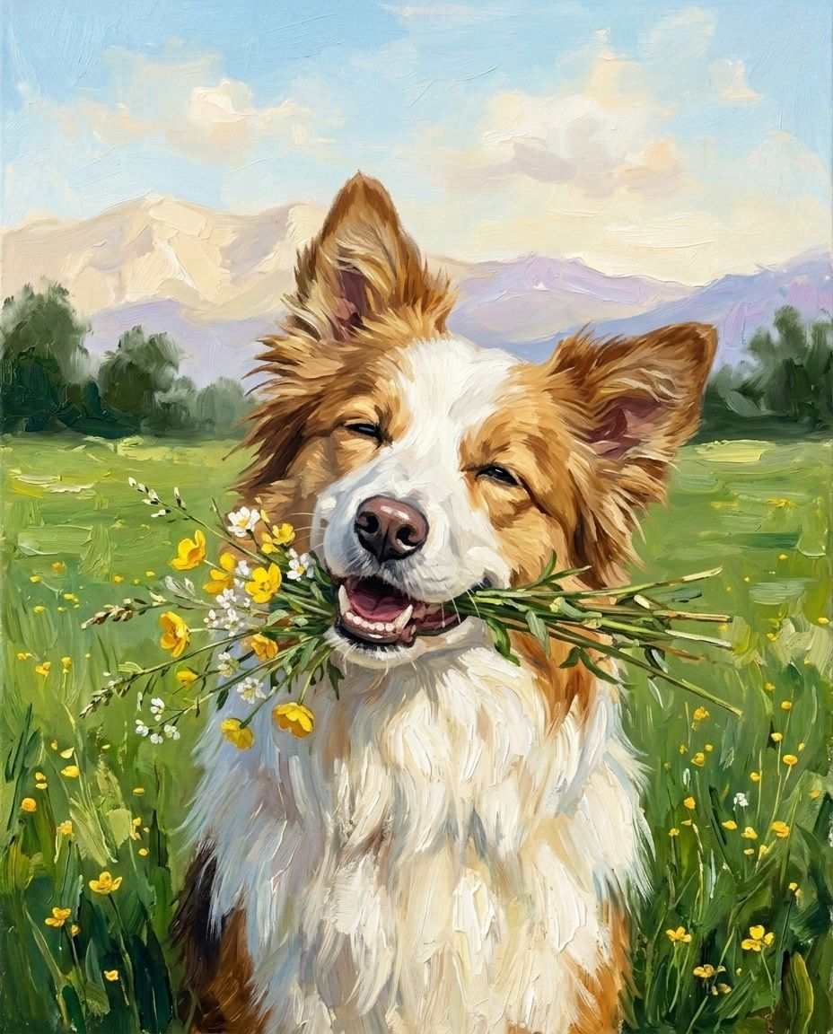 Tiny Bouquet Pet Portrait | Frame & Tail